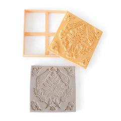 Büyük Osmanlı Lale Motifli Seramik Baskı Damgası ve Kesici Set - 14 cm