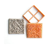 Kuş ve Çiçek "Harmony" Kare Karo Kesici ve Mühür Seti - 10 cm