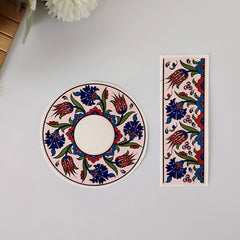 Sır Altı Çini Dekal Kahve Fincanı Seti - KLPDKL046