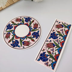 Sır Altı Çini Dekal Kahve Fincanı Seti - KLPDKL046