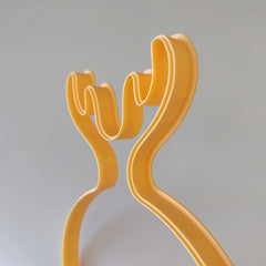 Yuvarlak Form Geyik Boynuzu Saplı Seramik Kesim Tahtası – Şablon Kesici Kalıp (29 cm)