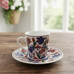 Sır Altı Çini Dekal Kahve Fincanı Seti - KLPDKL046