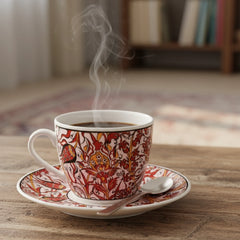 Sır Altı Çini Dekal Kahve Fincanı Seti - KLPDKL042