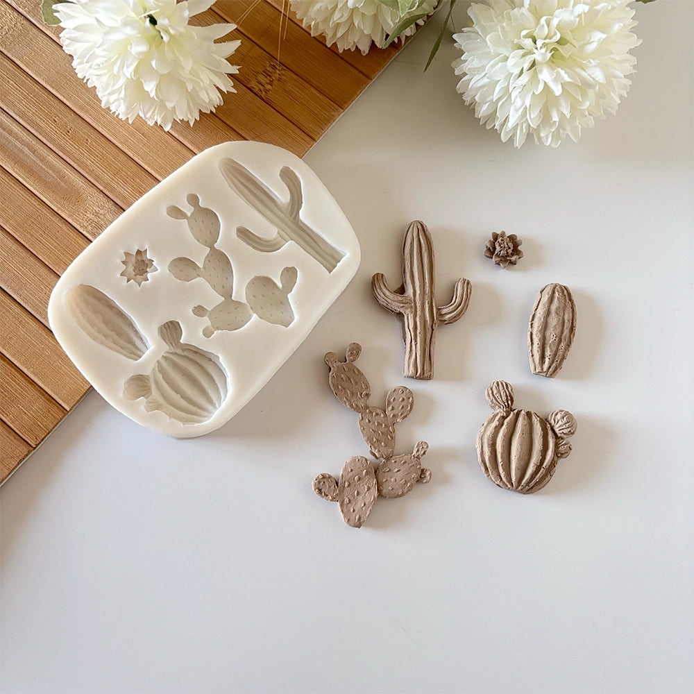 5'li Kaktüs Seti Silikon Kalıbı