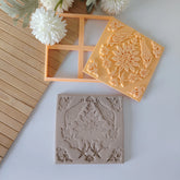 Büyük Osmanlı Lale Motifli Seramik Baskı Damgası ve Kesici Set - 14 cm