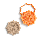 Mandala Lotus Seramik Karo Kalıbı – 15 cm Kesici ve Damga Seti