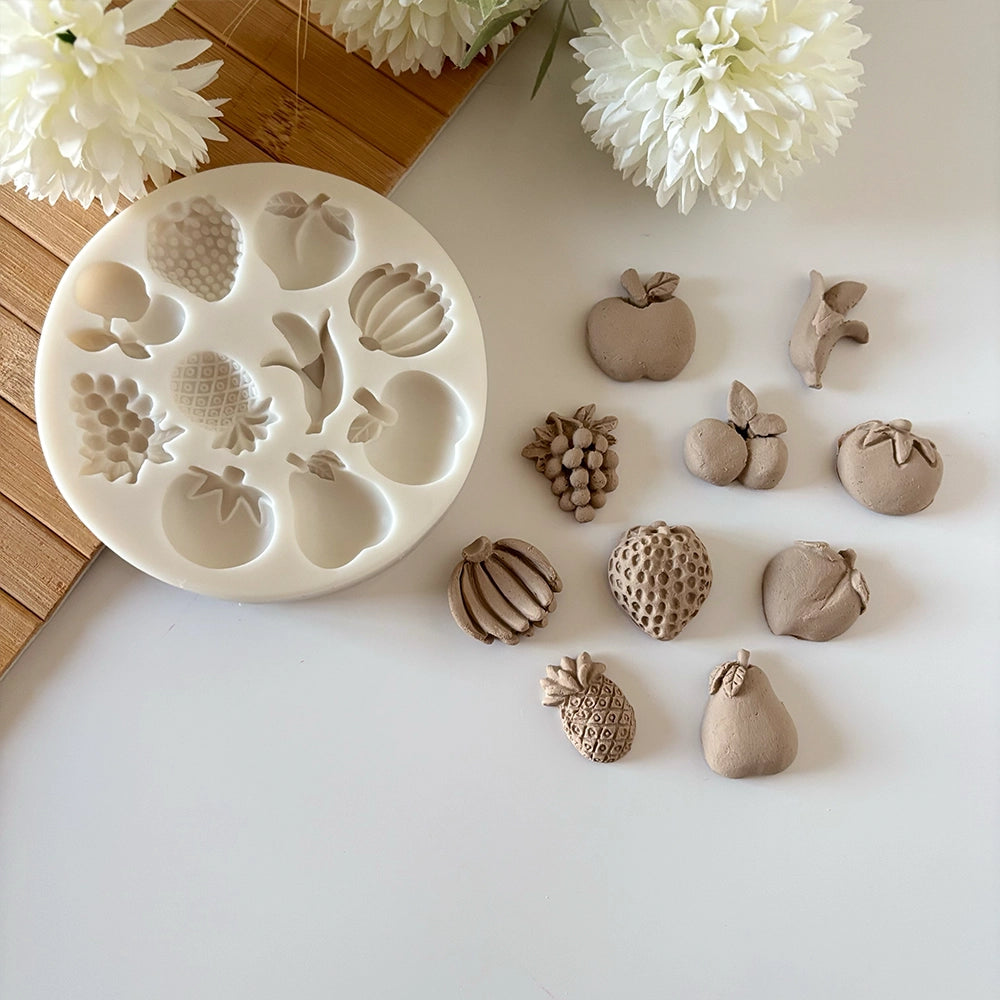 10'lu Orta Boy Meyve Seti Silikon Kalıp