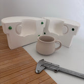 Bombeli Saplı Mug Seramik Alçı Kalıbı (180 ml)