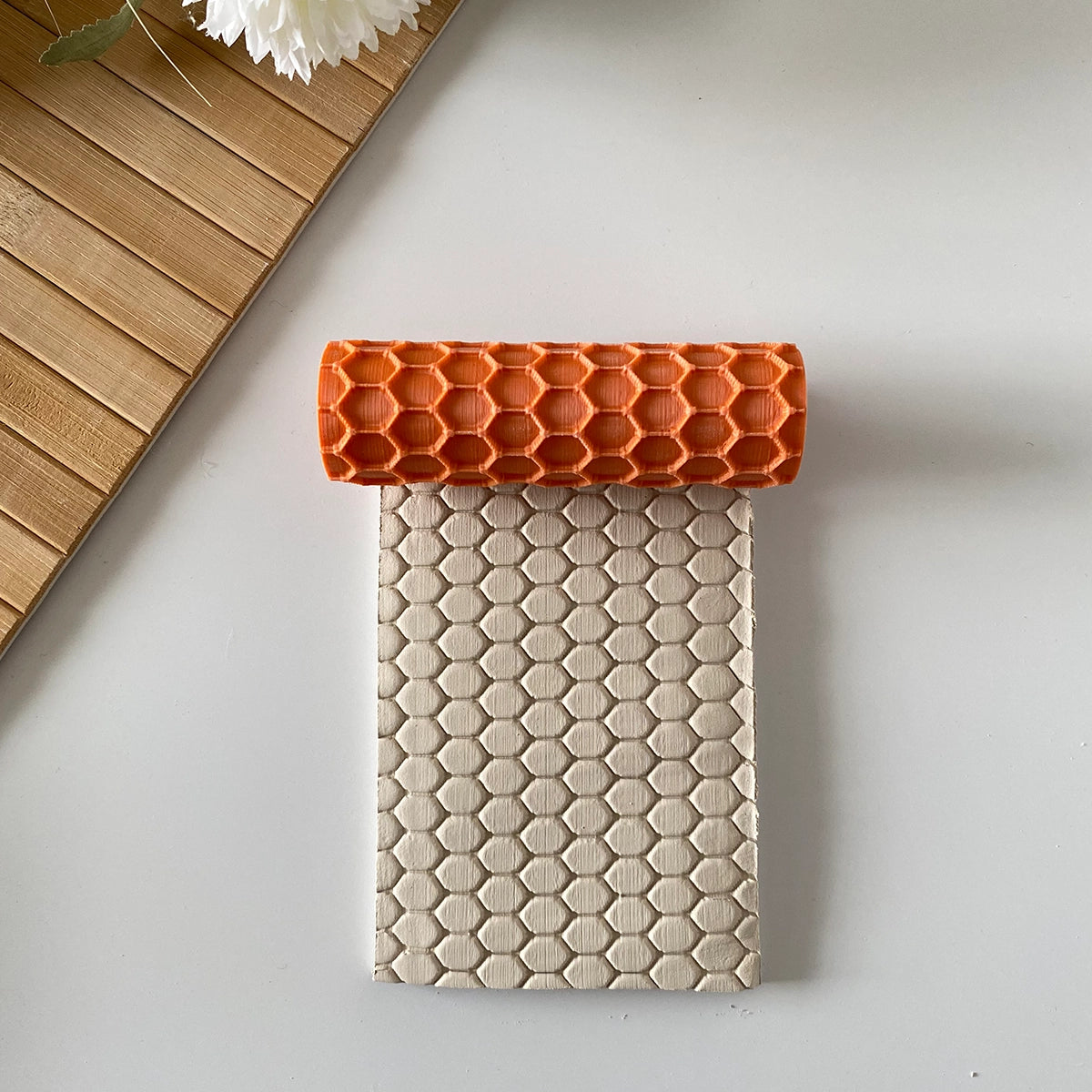 Arı Peteği Deseni Polimer Kil Doku Rulosu - Model #KLPDR010