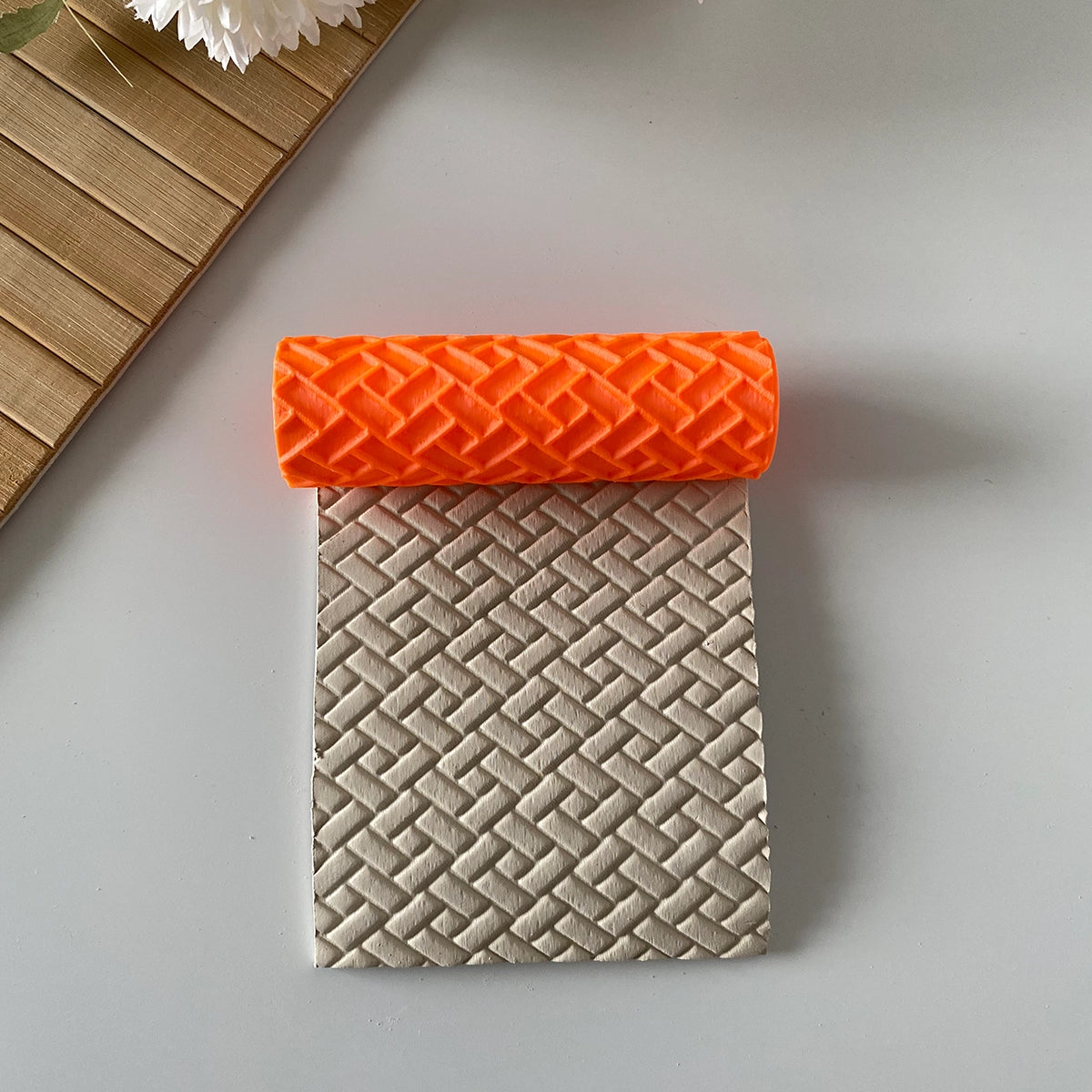 Çapraz Tuğla Desen Polimer Kil Doku Rulosu - Model #KLPDR030