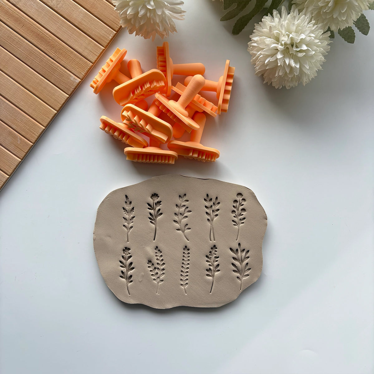 10 Parçalı Botanik Yaprak Stamp (Damga) Seti