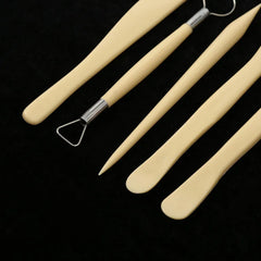 5 Parça Seramik ve Polimer Kil Şekillendirme Seti - Plastik Modelaj ve Ebeşuar Takımı