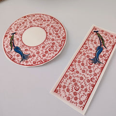 Sır Altı Çini Dekal Kahve Fincanı Seti - KLPDKL044