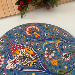 Sır Altı Çini Dekal Tabak Formu - KLPDKL048 (24 cm)