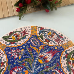 Sır Altı Çini Dekal Tabak Formu - KLPDKL049 (24 cm)