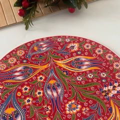 Sır Altı Çini Dekal Tabak Formu - KLPDKL050 (24 cm)