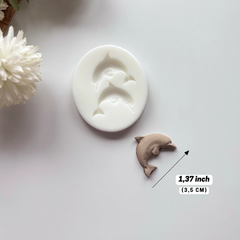 İkili Yunus Balığı Silikon Kalıp - 3.5 cm