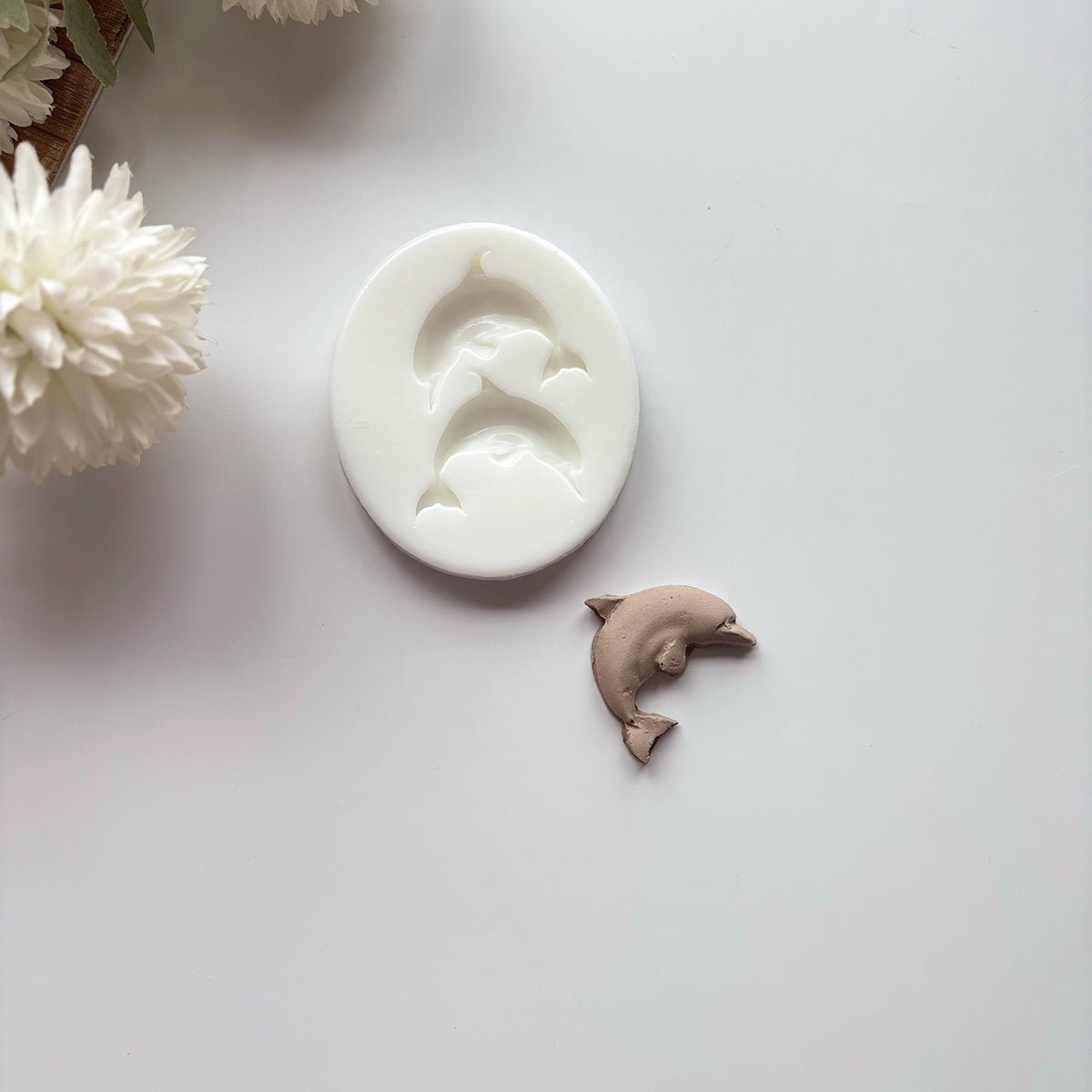 İkili Yunus Balığı Silikon Kalıp - 3.5 cm