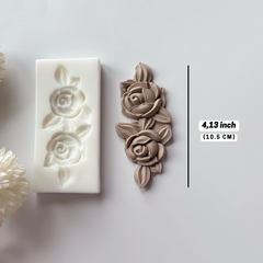İkili Gül Silikon Kalıp - 10.5 cm