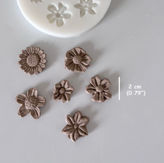 6’lı Mini Çiçek Silikon Kalıp Seti – 2 cm
