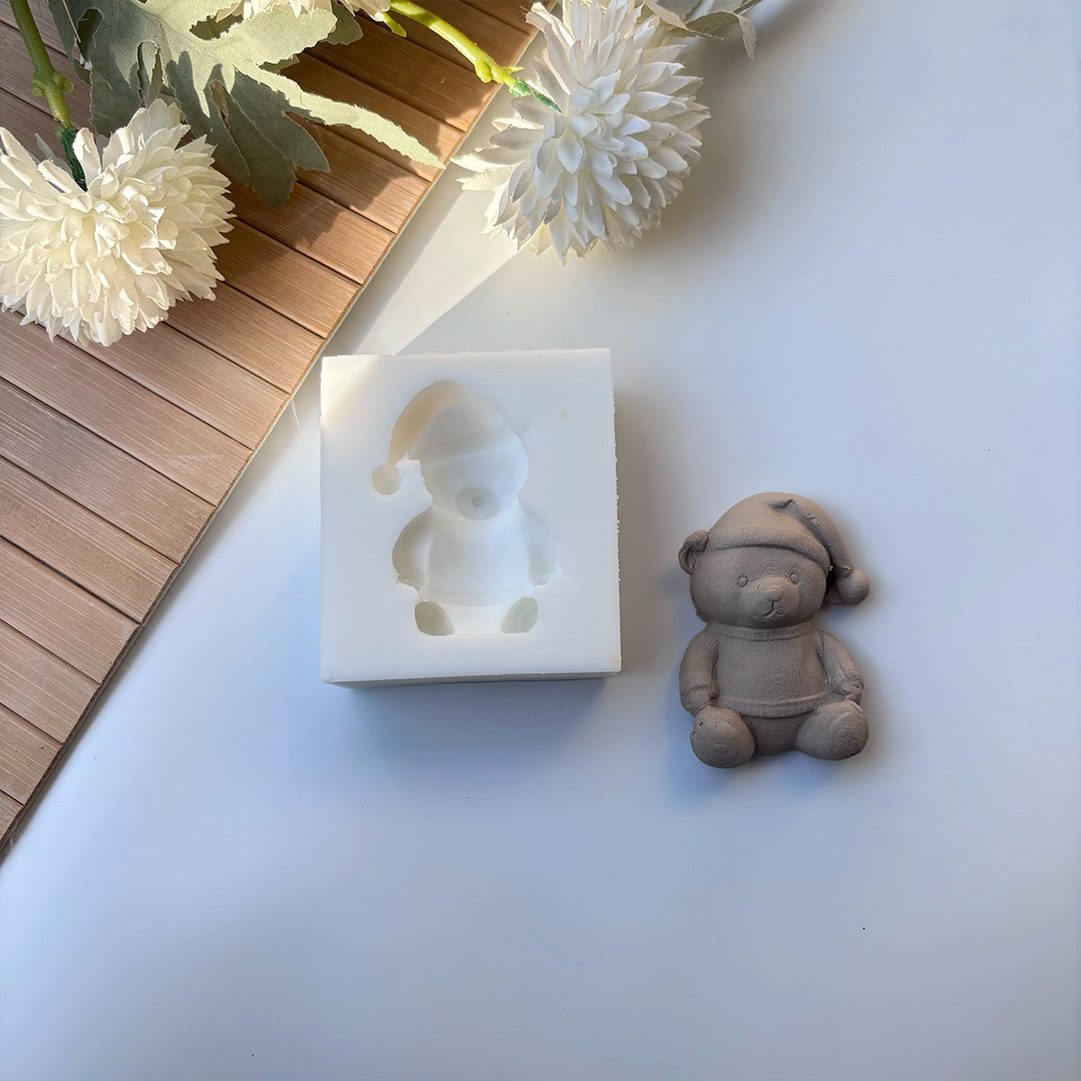 Şapkalı Mini Teddy Silikon Kalıp