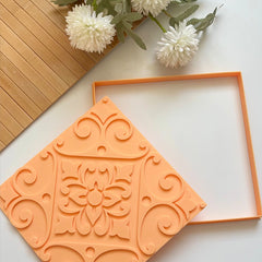 Osmanlı Motifli Seramik Karo Stamp & Kesici – 20x20 cm