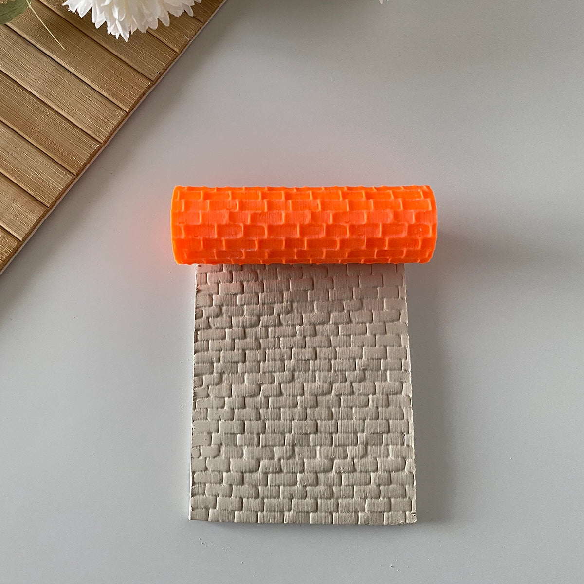 Tuğla Duvar Deseni Polimer Kil Doku Rulosu - Model #KLPDR018